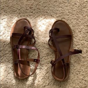 Gladiator flats brown sandals